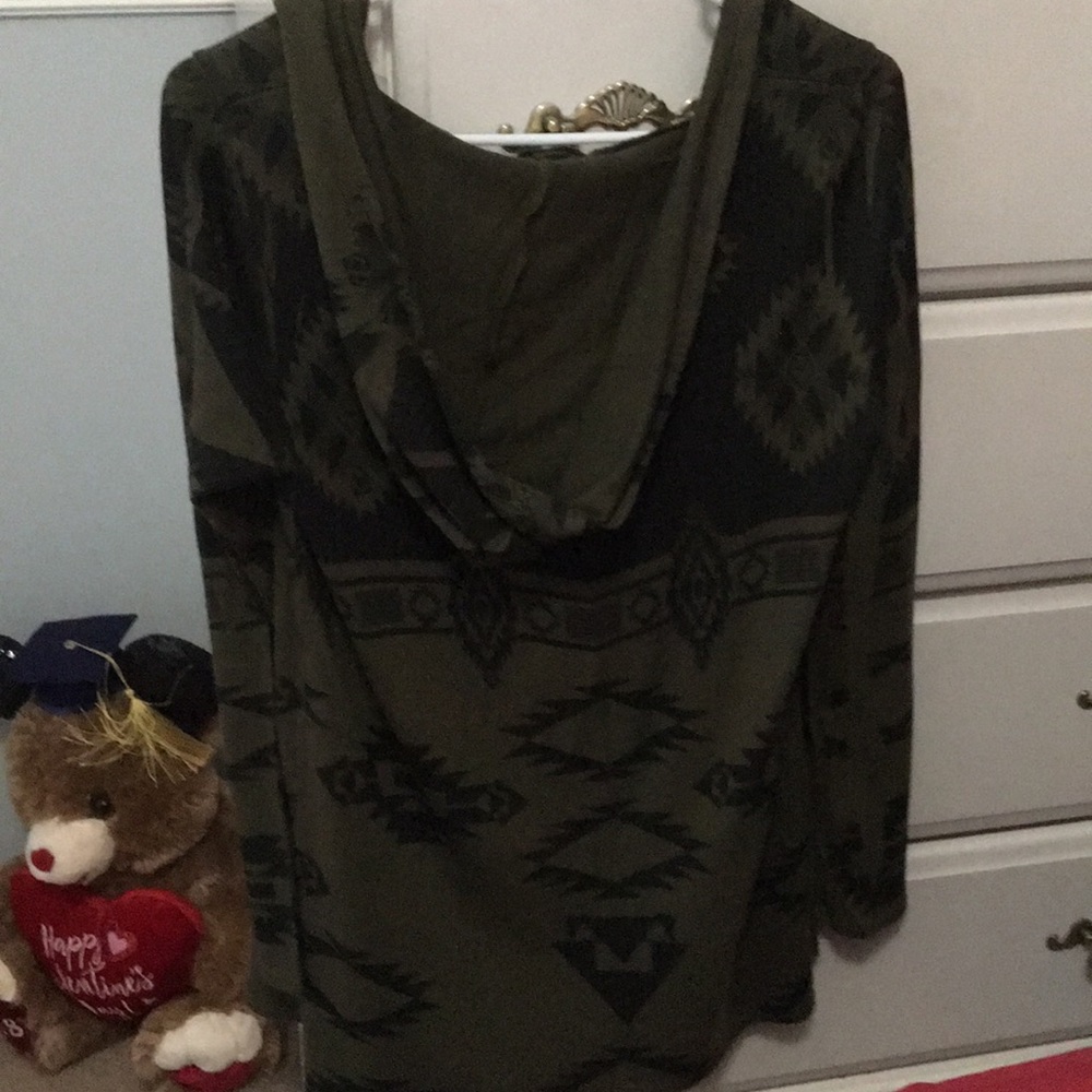 Army green cardigan